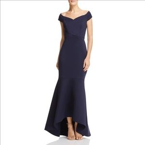 Eliza J Womens  Hi-Low Evening Dress Scuba - Blue